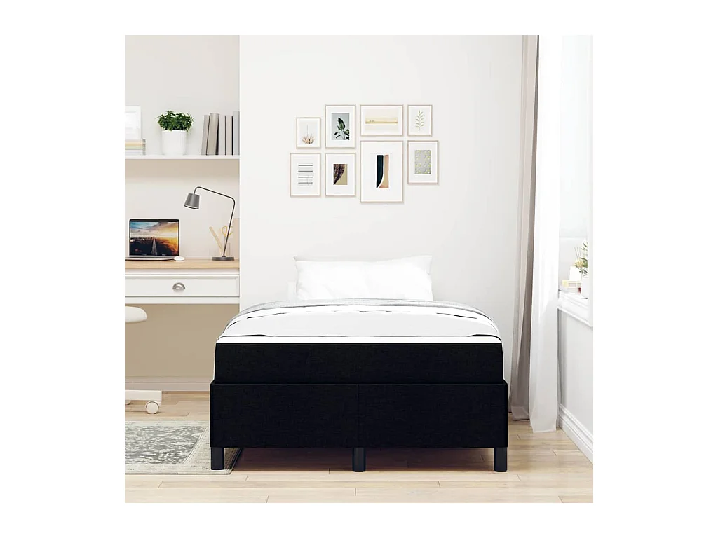 Letto a molle nero e nero 120 x 190 cm