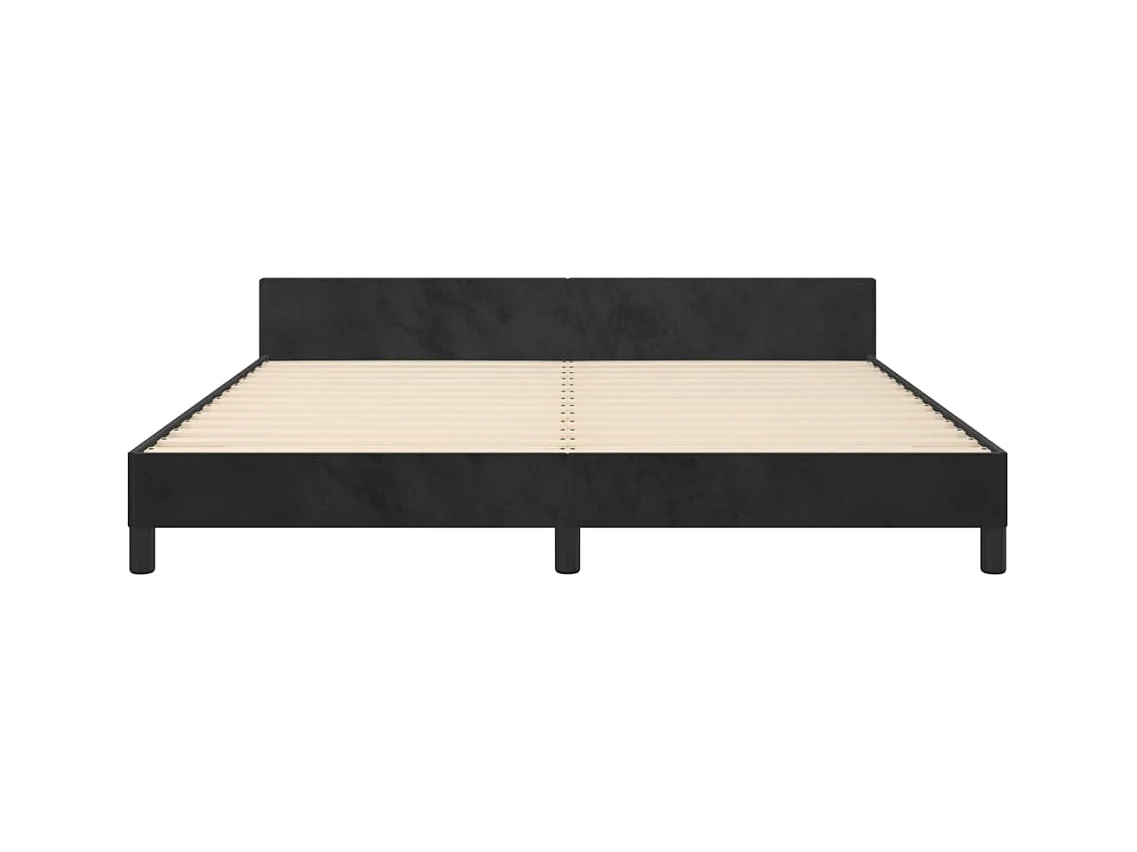 Bedframe zonder matras zwart 160x200 cm fluweel