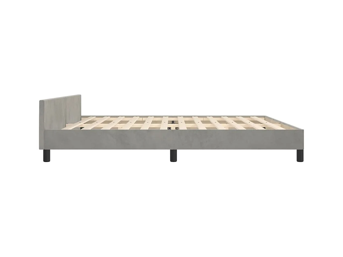 Bedframe zonder matras lichtgrijs 200x200 cm fluweel