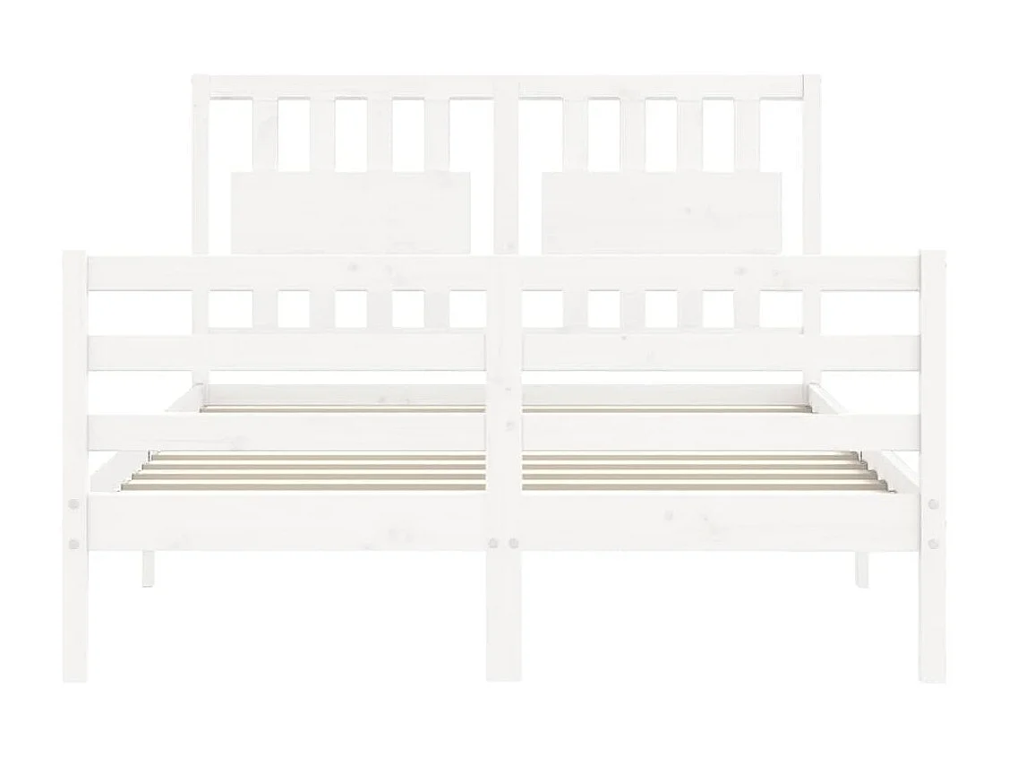Cadre de lit sans matelas blanc 140x190 cm bois massif