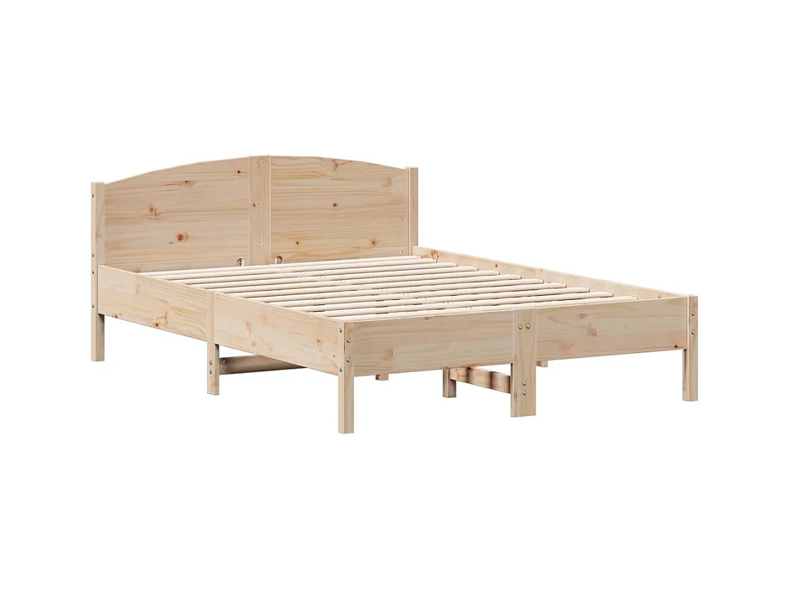 Estructura de cama sin colchón 140x190 cm madera maciza de pino
