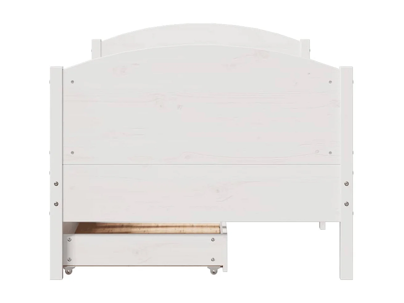 Struttura letto senza materasso bianco 90x200 cm in legno massello di pino