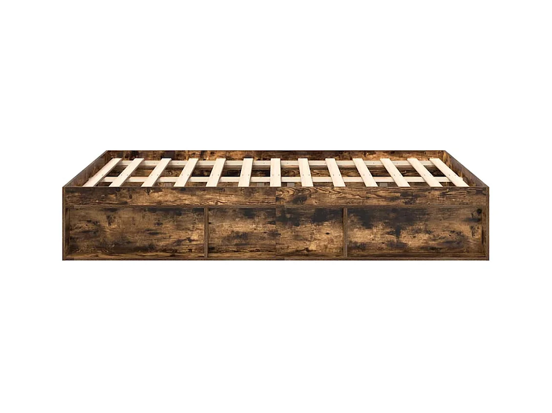 Cadre de lit sans matelas chêne fumé 120x200 cm
