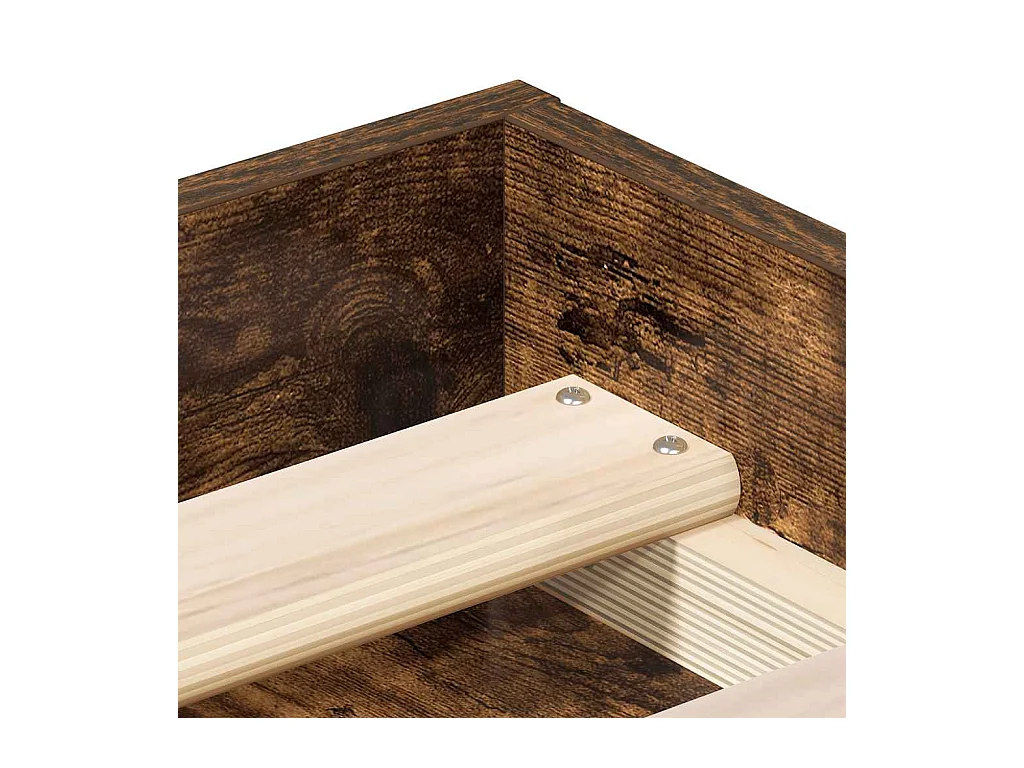 Cadre de lit sans matelas chêne fumé 120x200 cm