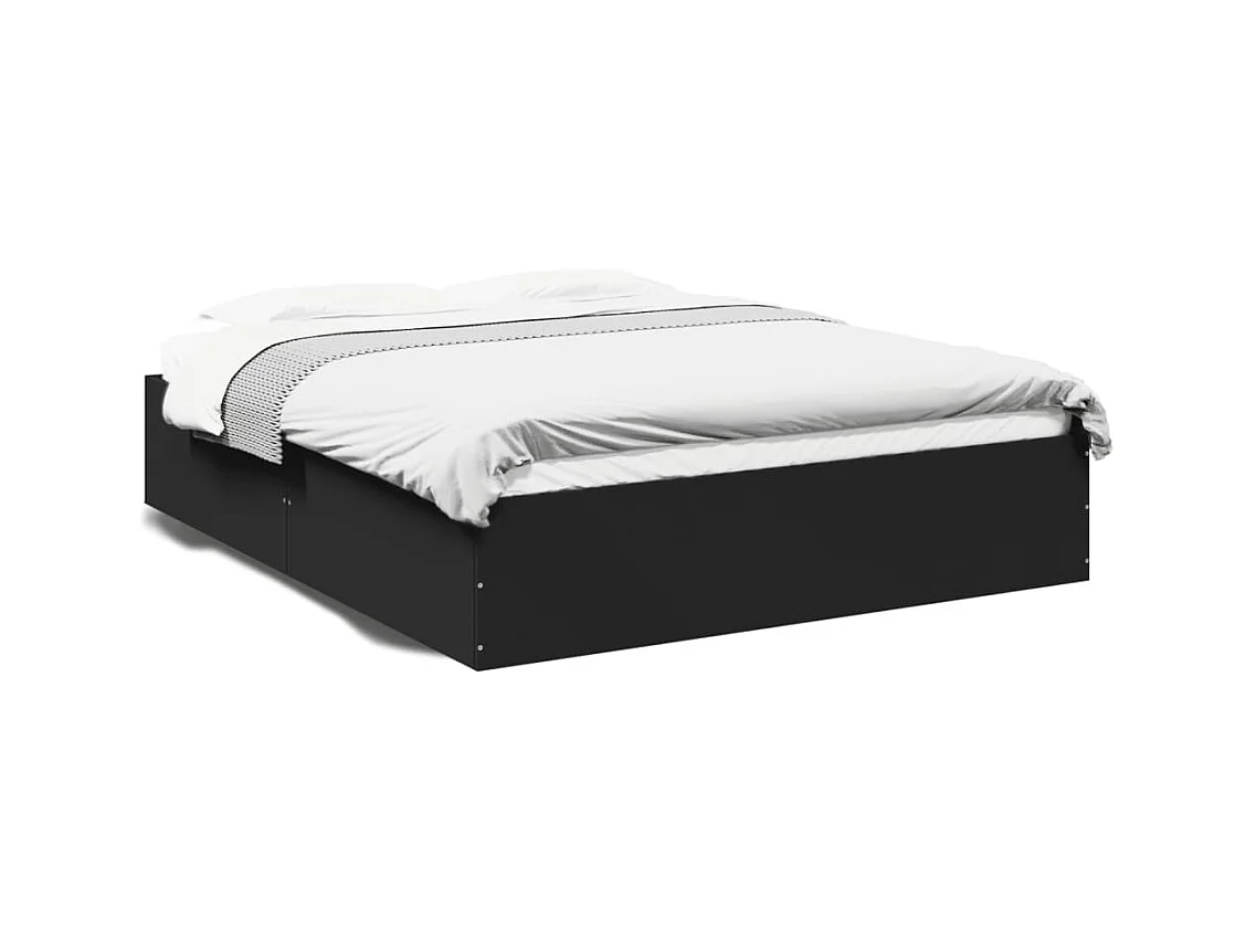 Estructura de cama sin colchón negra 150x200 cm