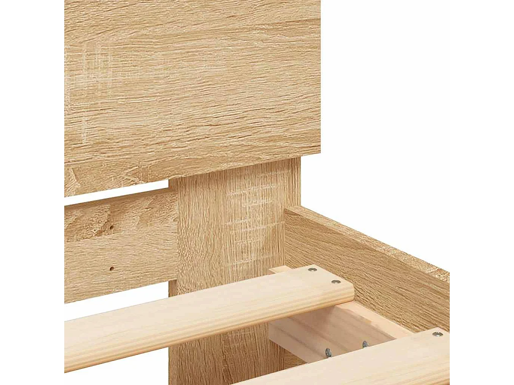 Cadre de lit avec tête de lit et LED chêne sonoma 140x190 cm