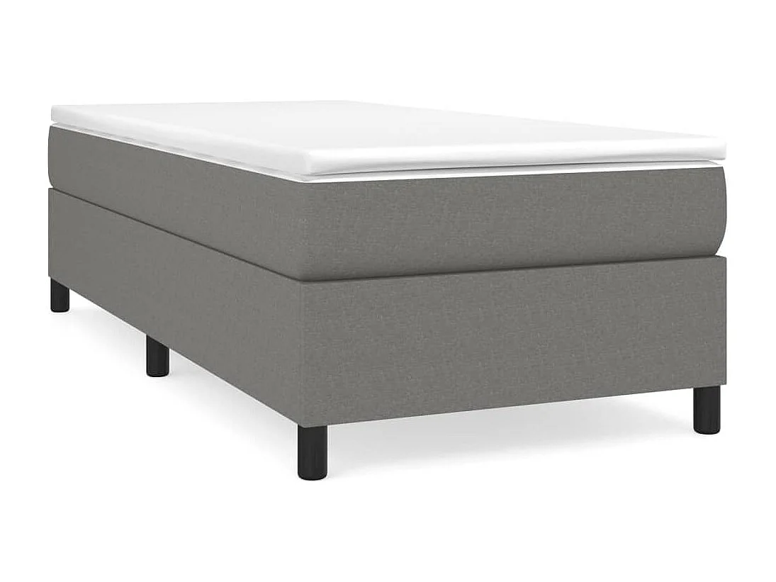 Sommier à lattes de lit avec matelas Gris foncé 90x200 cm Tissu