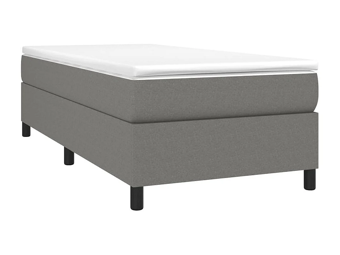Sommier à lattes de lit avec matelas Gris foncé 90x200 cm Tissu