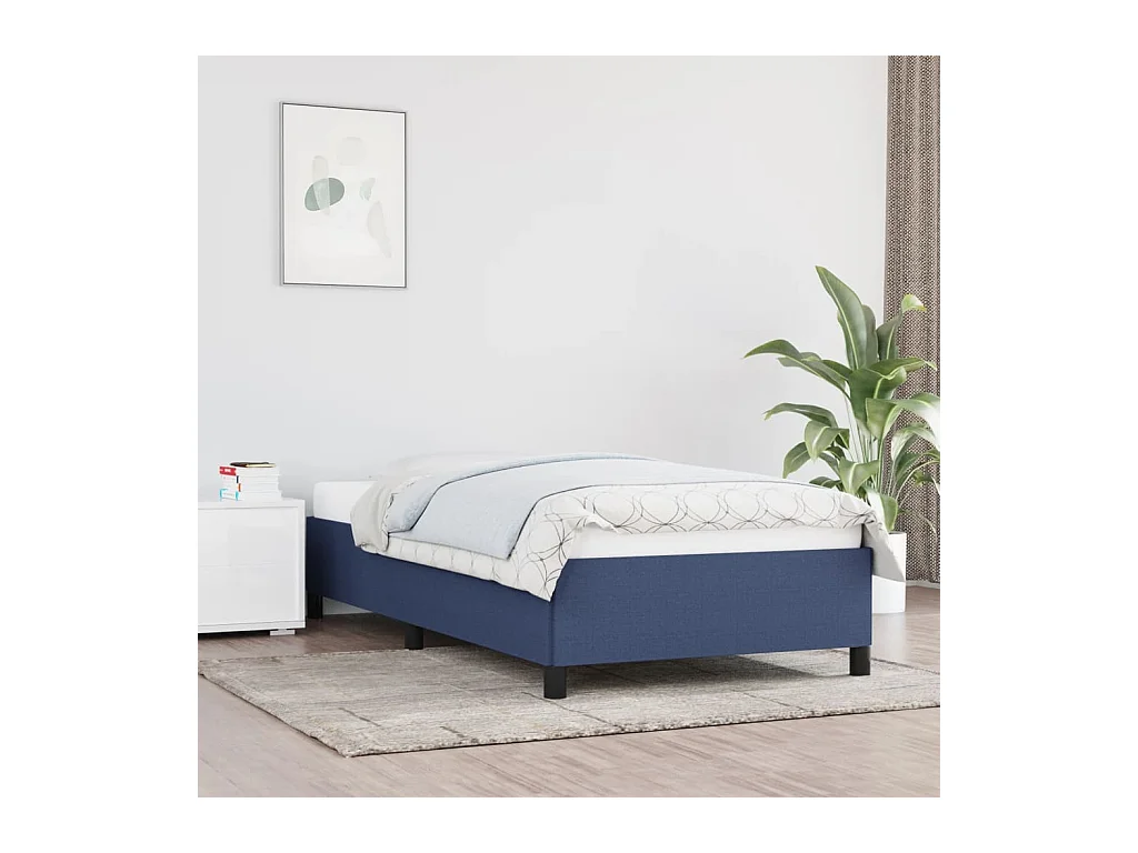 Bedframe zonder matras blauw 80x200 cm stof