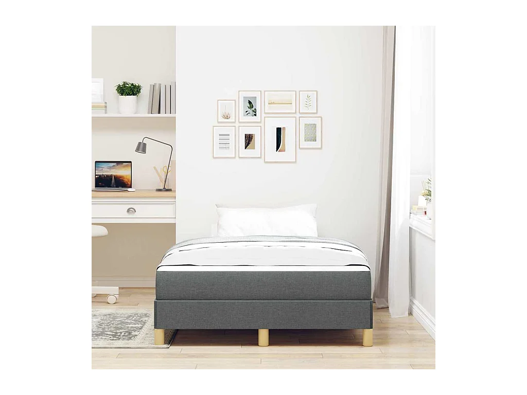 Letto a molle grigio scuro e marrone 120 x 190 cm