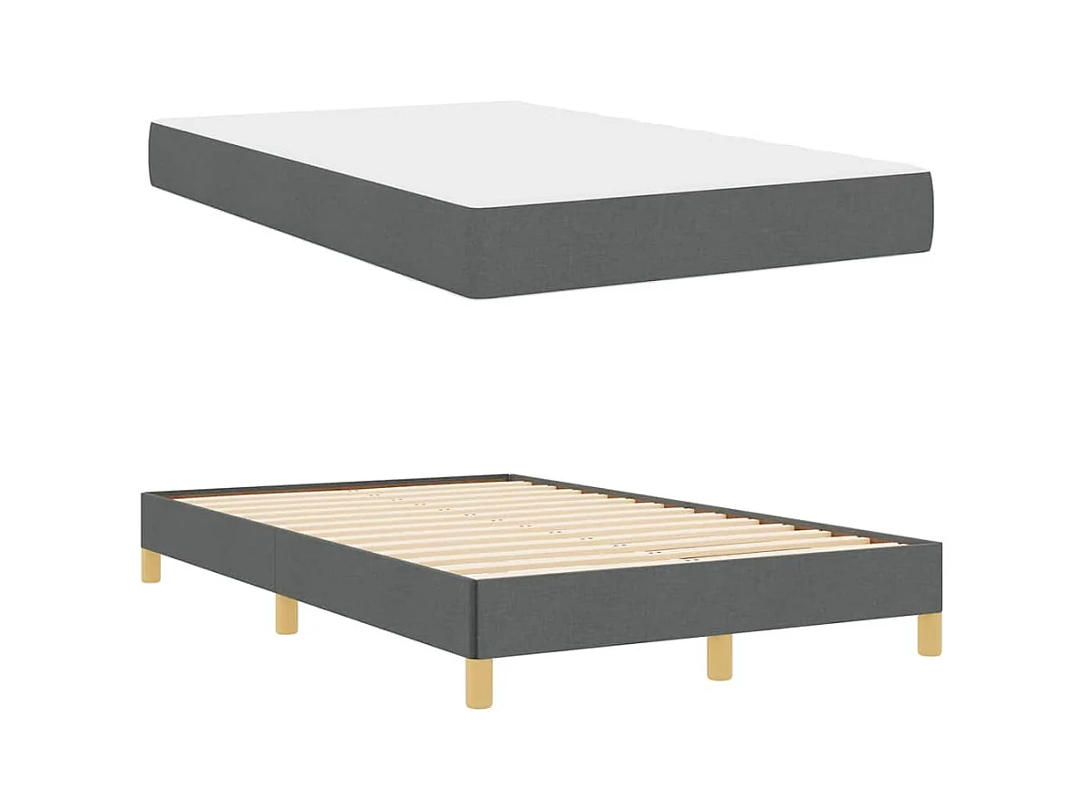 Letto a molle grigio scuro e marrone 120 x 190 cm