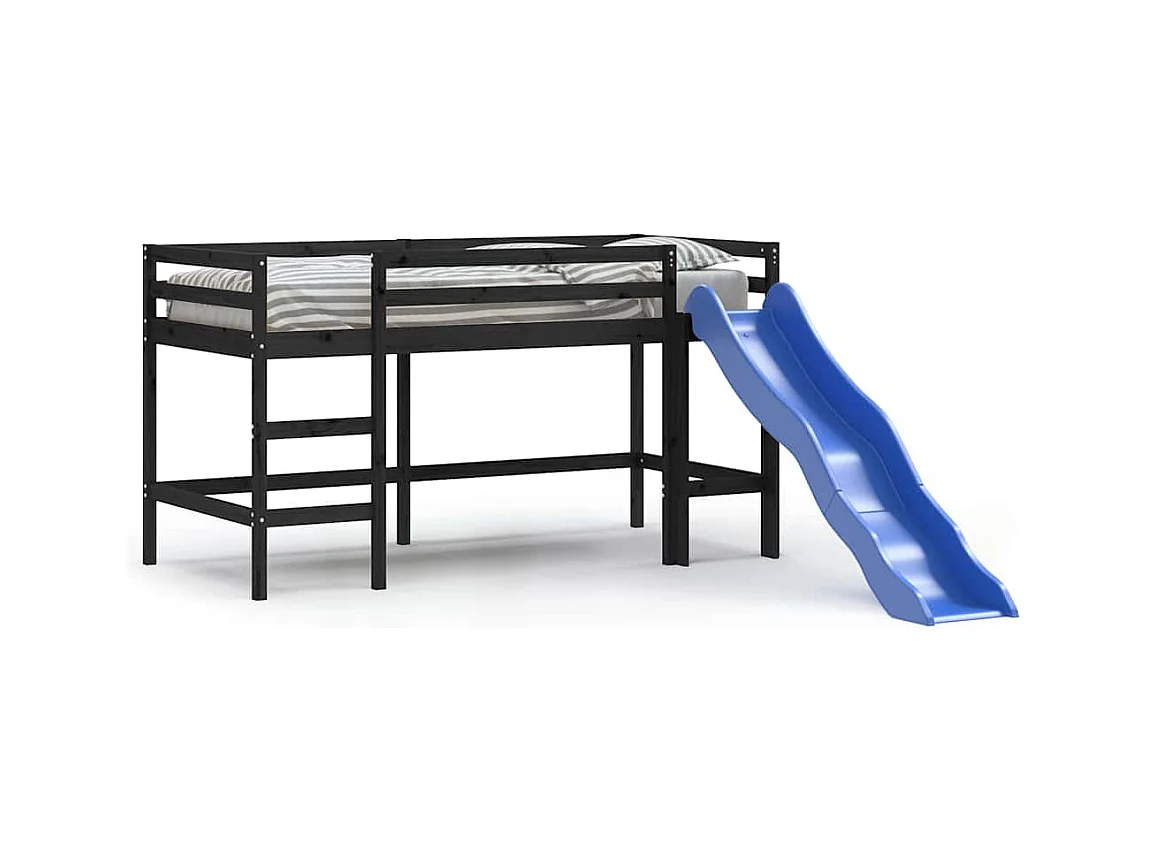 Kinderhoogslaper zonder matras met glijbaan 80x200 cm