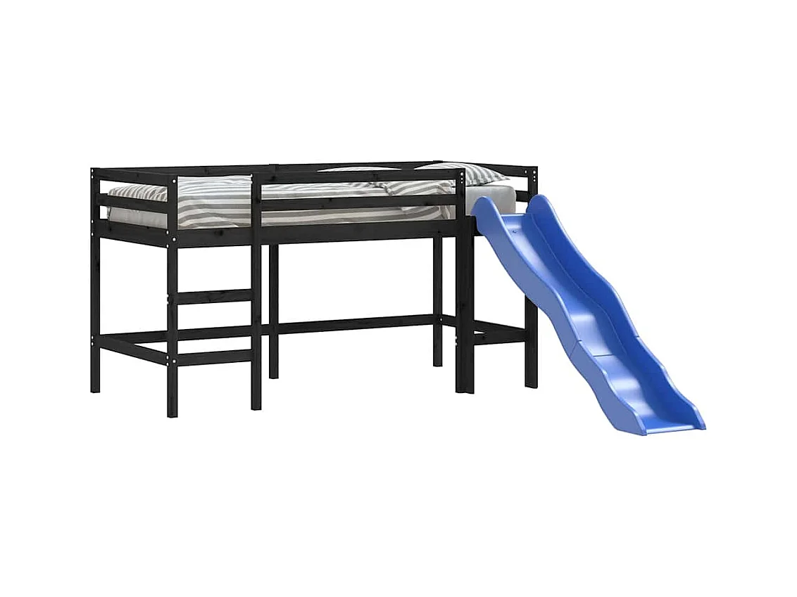 Kinderhoogslaper zonder matras met glijbaan 80x200 cm