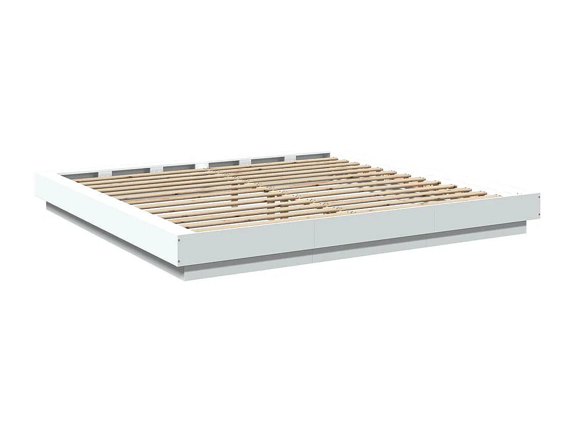 Bedframe met LED-verlichting zonder matras wit 200x200 cm