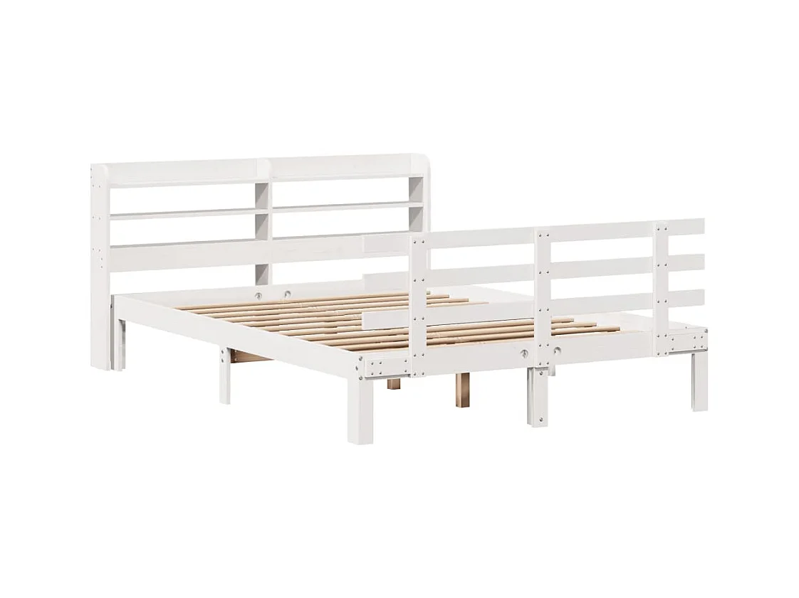 Struttura letto con testiera senza materasso bianco 120x200 cm