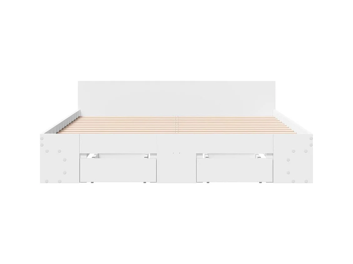 Bedframe met lades zonder matras wit 135x190 cm