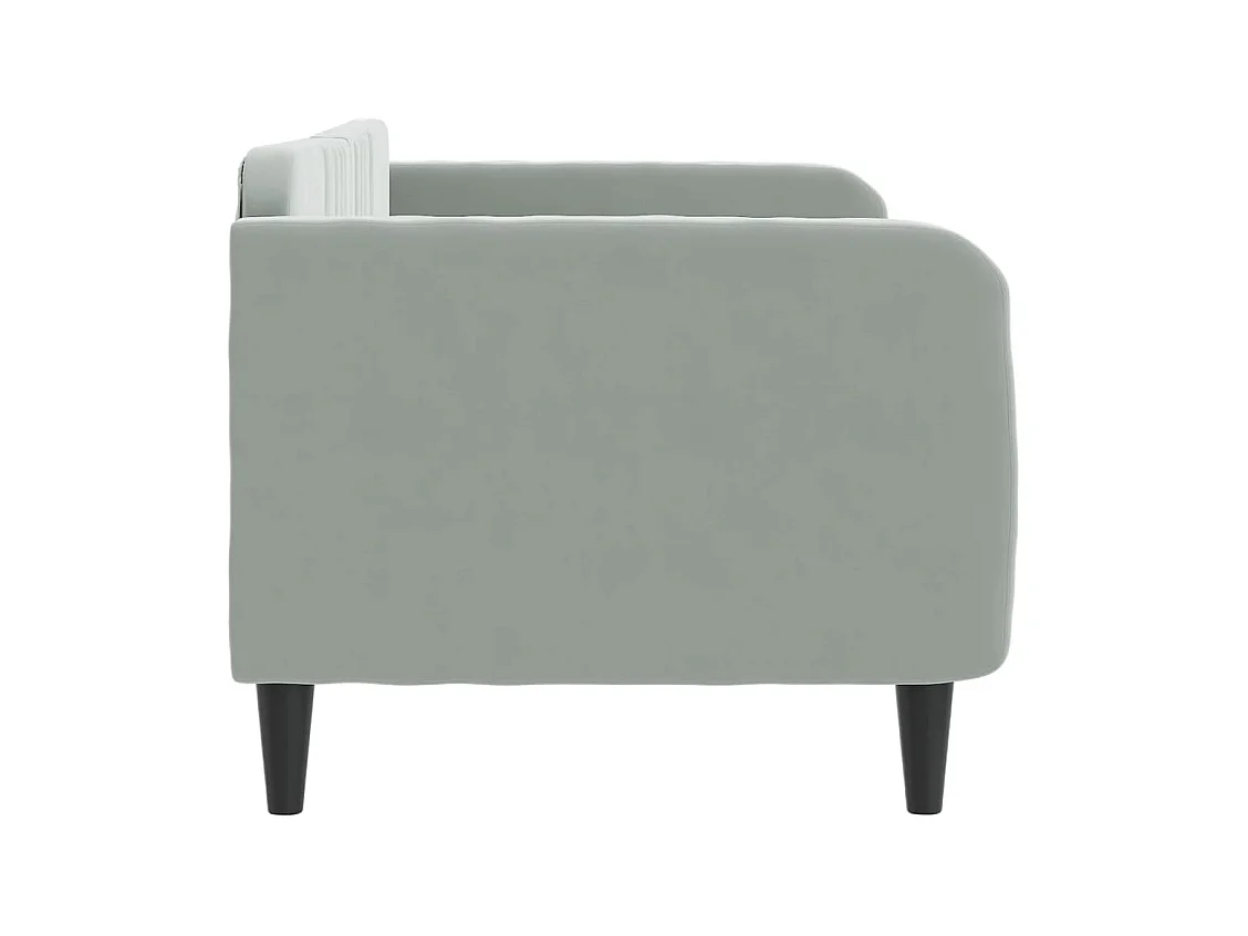 Divano letto senza materasso grigio chiaro 80x200 cm velluto