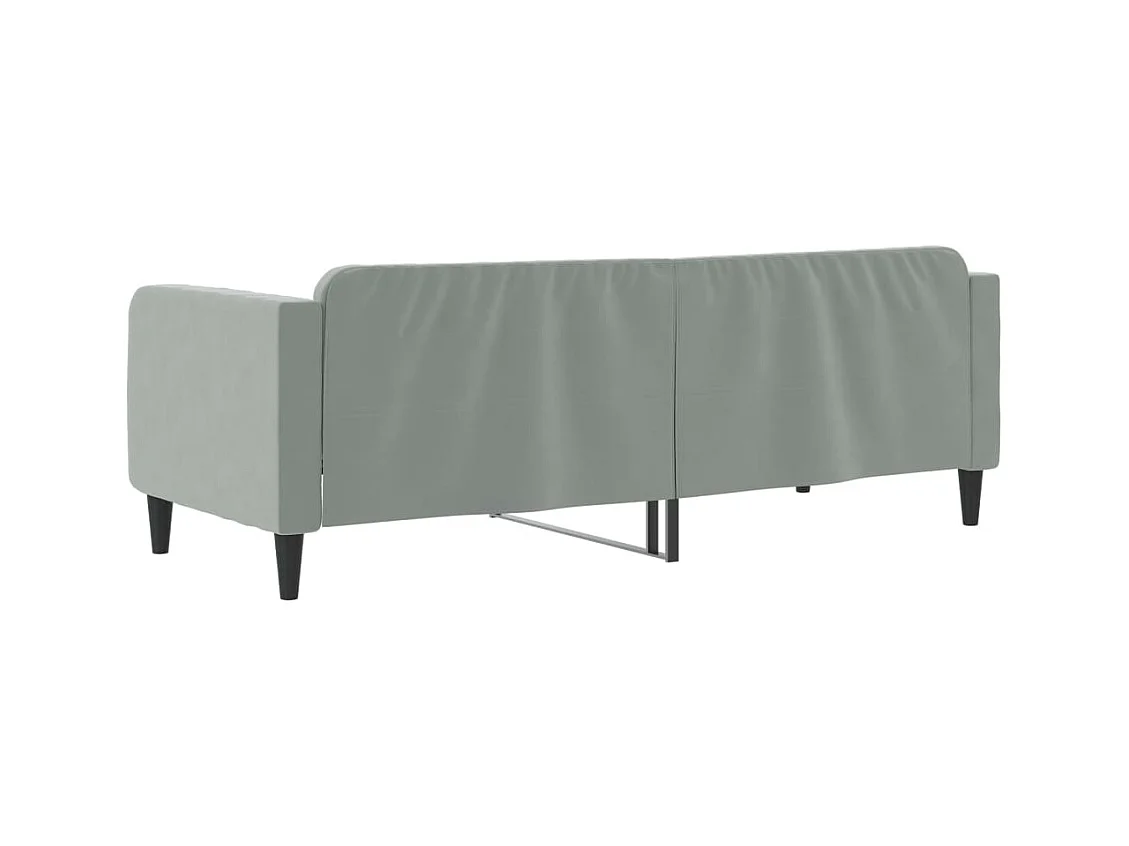 Divano letto senza materasso grigio chiaro 80x200 cm velluto