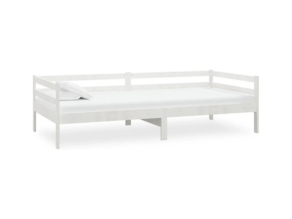Daybed con colchón 90x200 cm Blanco Madera maciza de pino