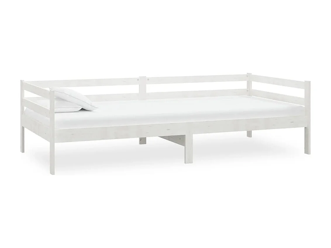 Divano letto con materasso 90x200 cm Bianco Legno massello di pino