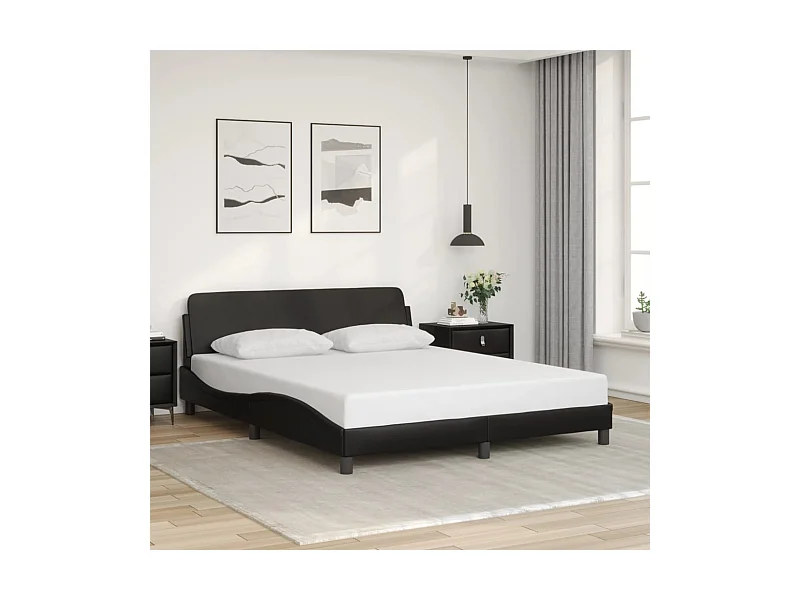 Struttura letto senza materasso nero 160x200 cm similpelle