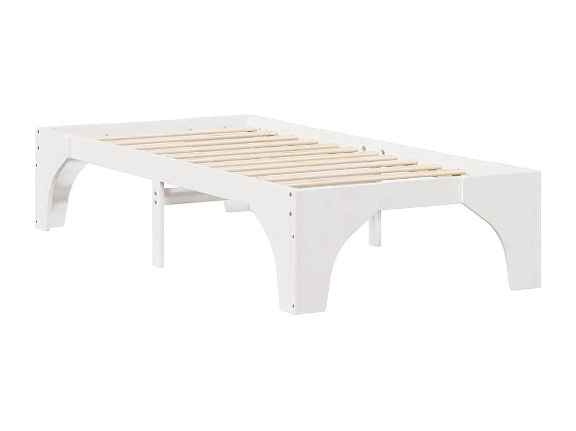 Cadre de lit surélevé Blanc 90 x 200 cm Bois massif en pin