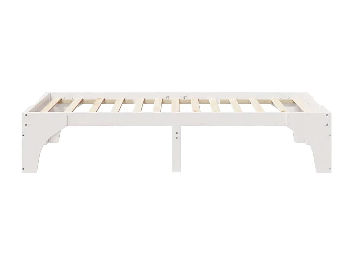 Cadre de lit surélevé Blanc 90 x 200 cm Bois massif en pin