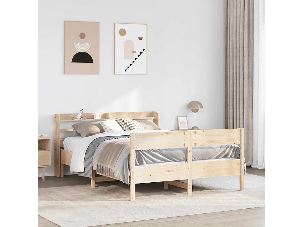 Estructura de cama sin colchón 120x190 cm madera maciza de pino