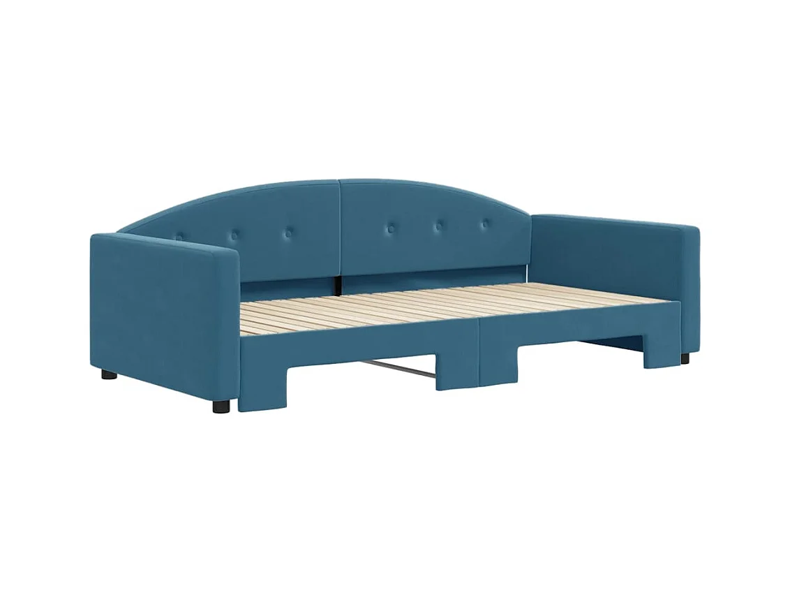 Divano letto con letto estraibile senza materasso blu 100x200 cm