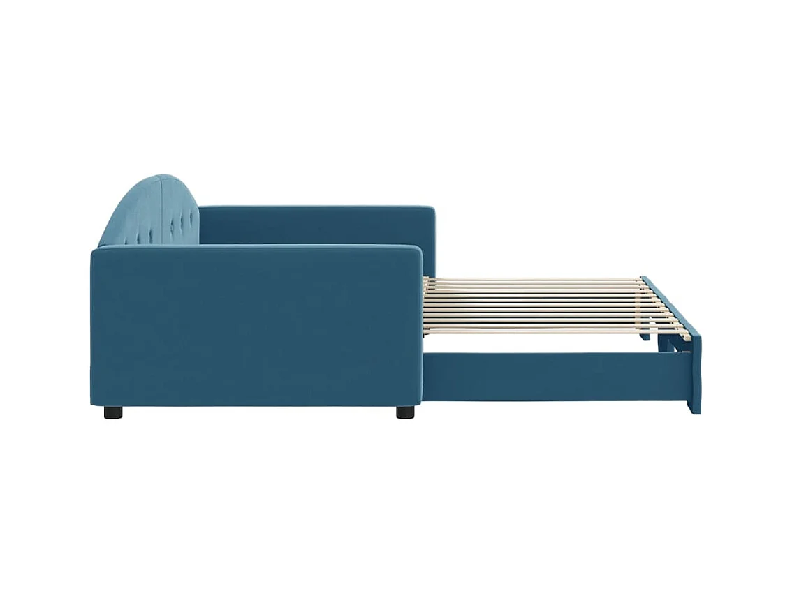 Divano letto con letto estraibile senza materasso blu 100x200 cm