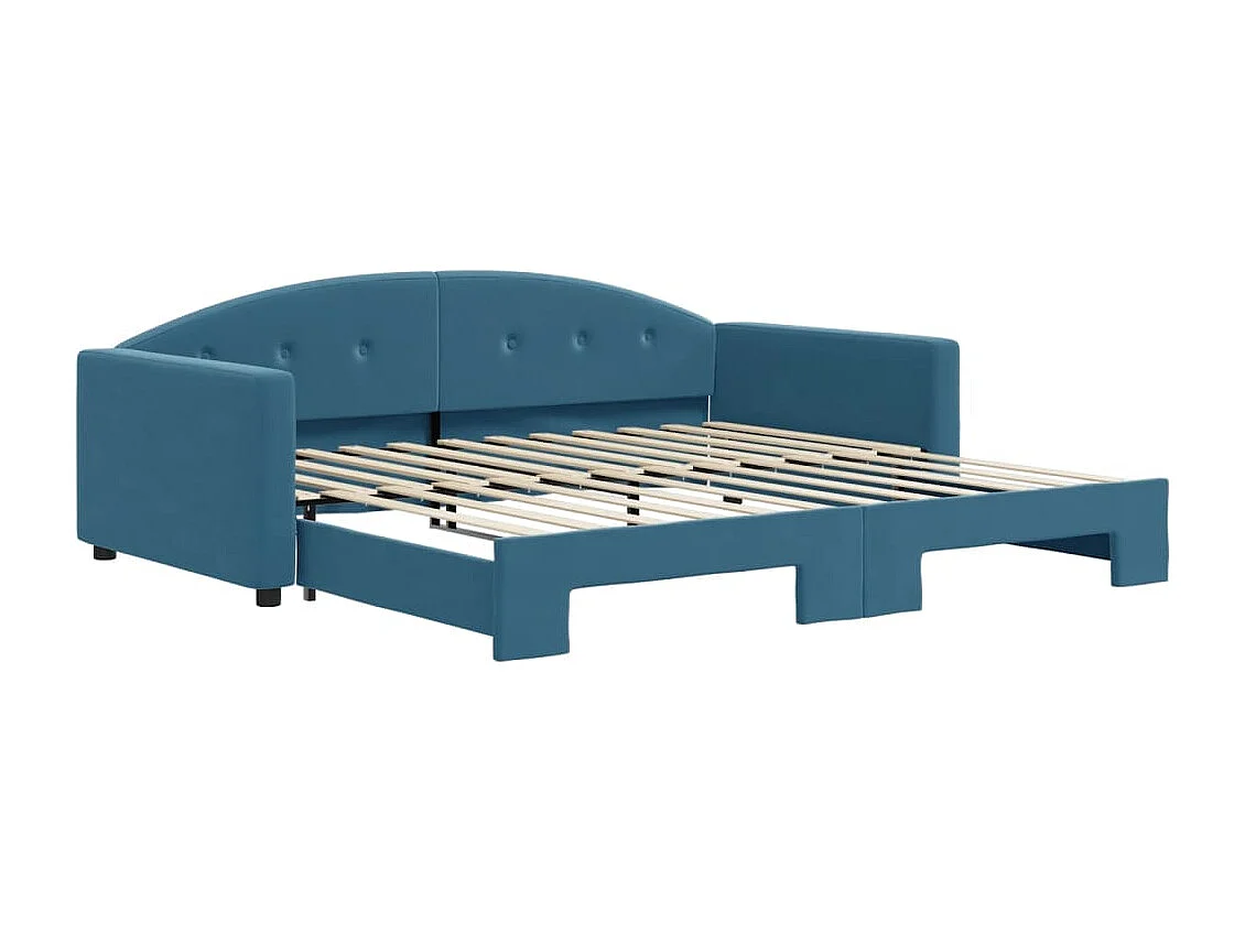 Divano letto con letto estraibile senza materasso blu 100x200 cm