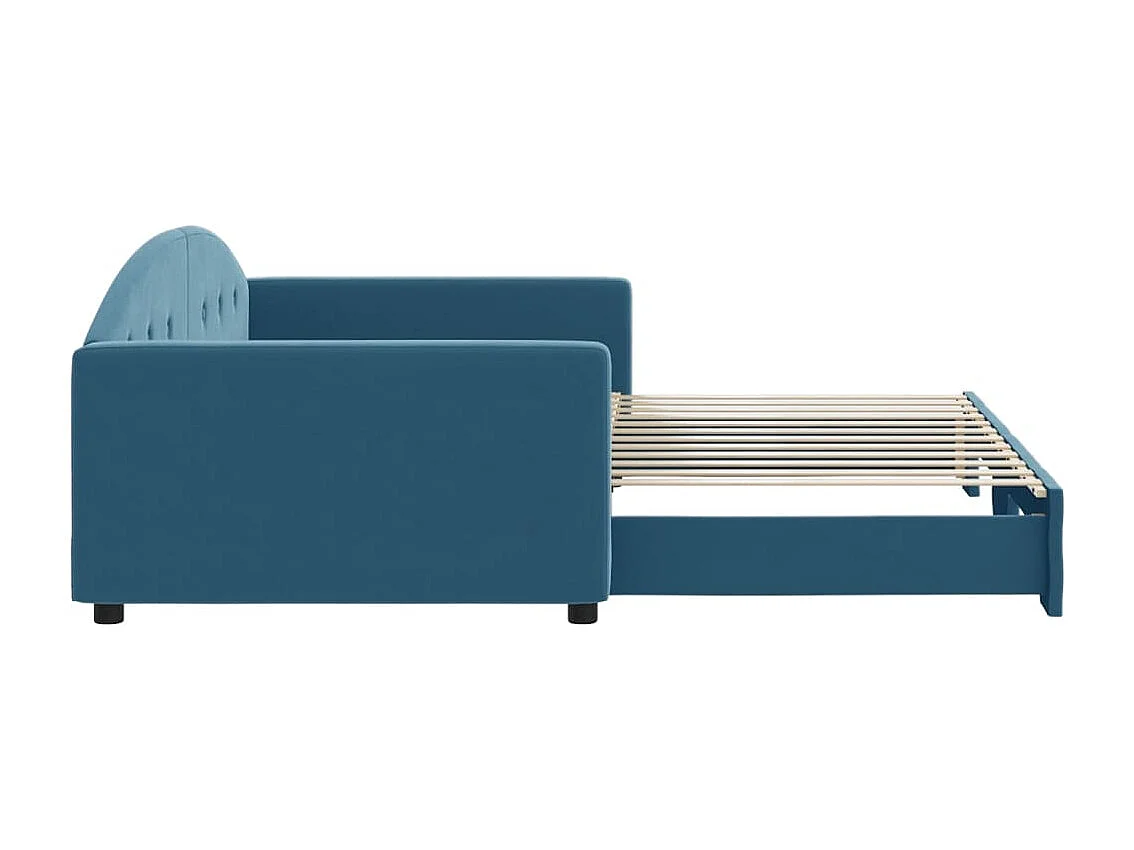 Divano letto con letto estraibile senza materasso blu 100x200 cm