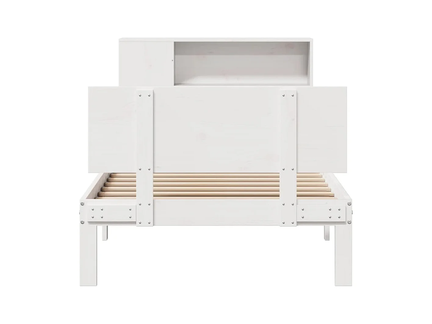 Wit boekenkastbed zonder matras 100x200 cm massief grenenhout