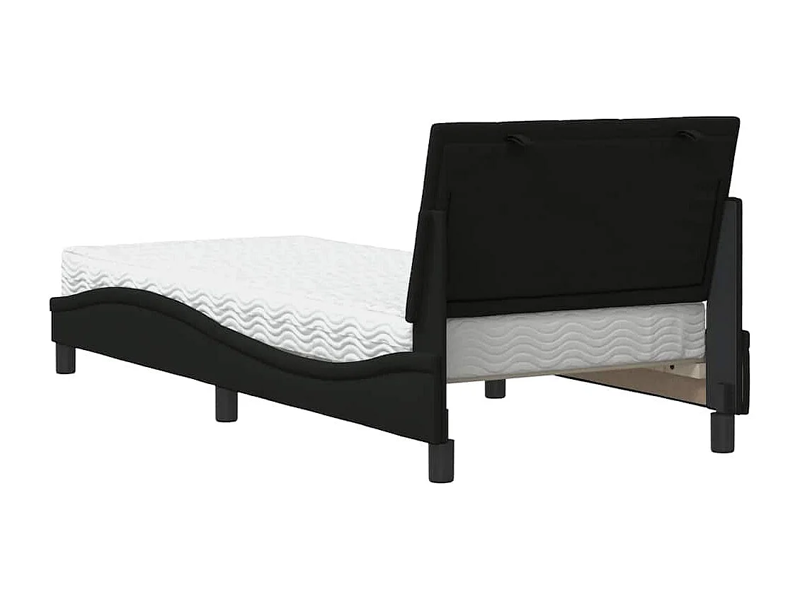 Bed met zwarte stoffen matras 80x200 cm