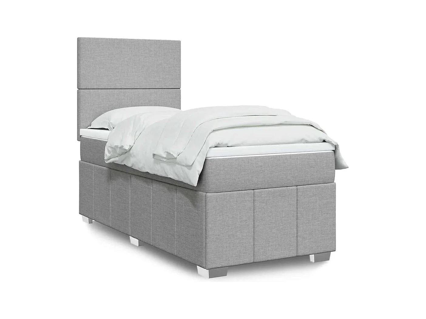 Sommier à lattes de lit avec matelas gris clair 80x200 cm tissu