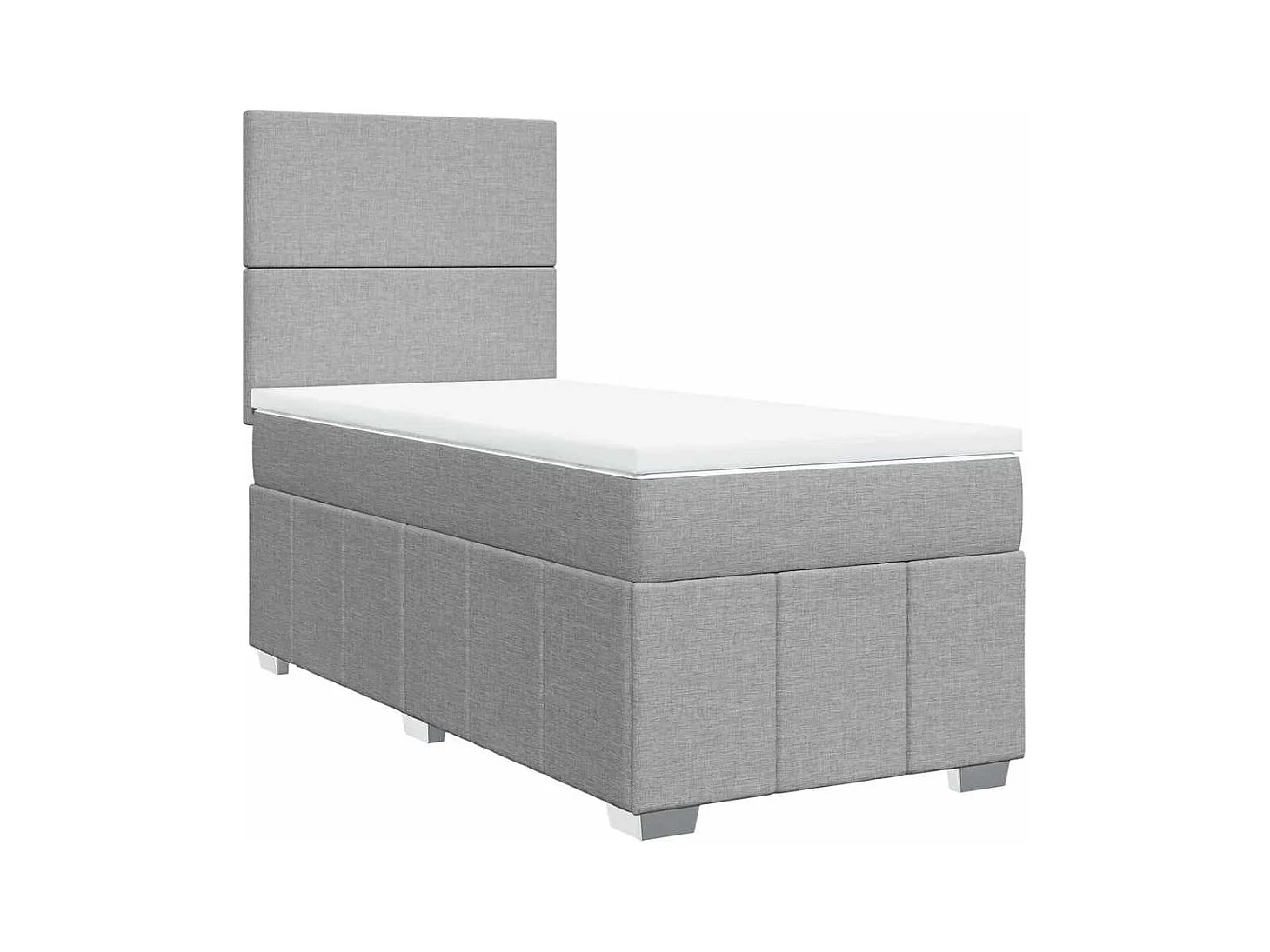 Sommier à lattes de lit avec matelas gris clair 80x200 cm tissu