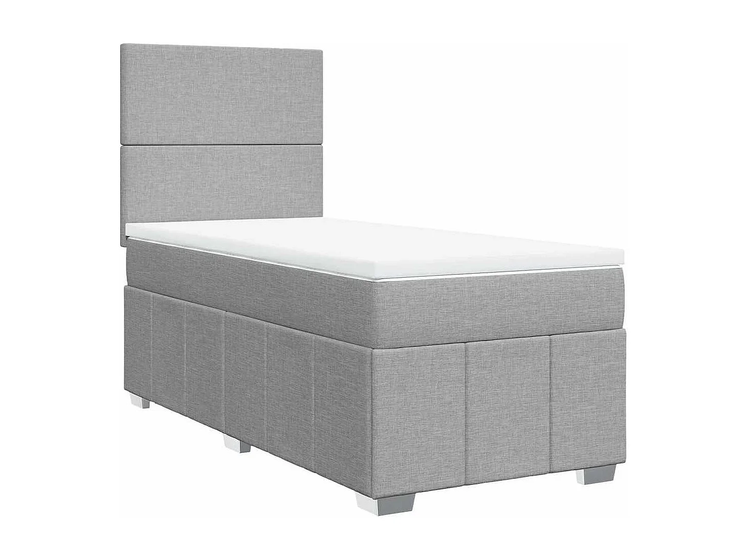 Sommier à lattes de lit avec matelas gris clair 80x200 cm tissu