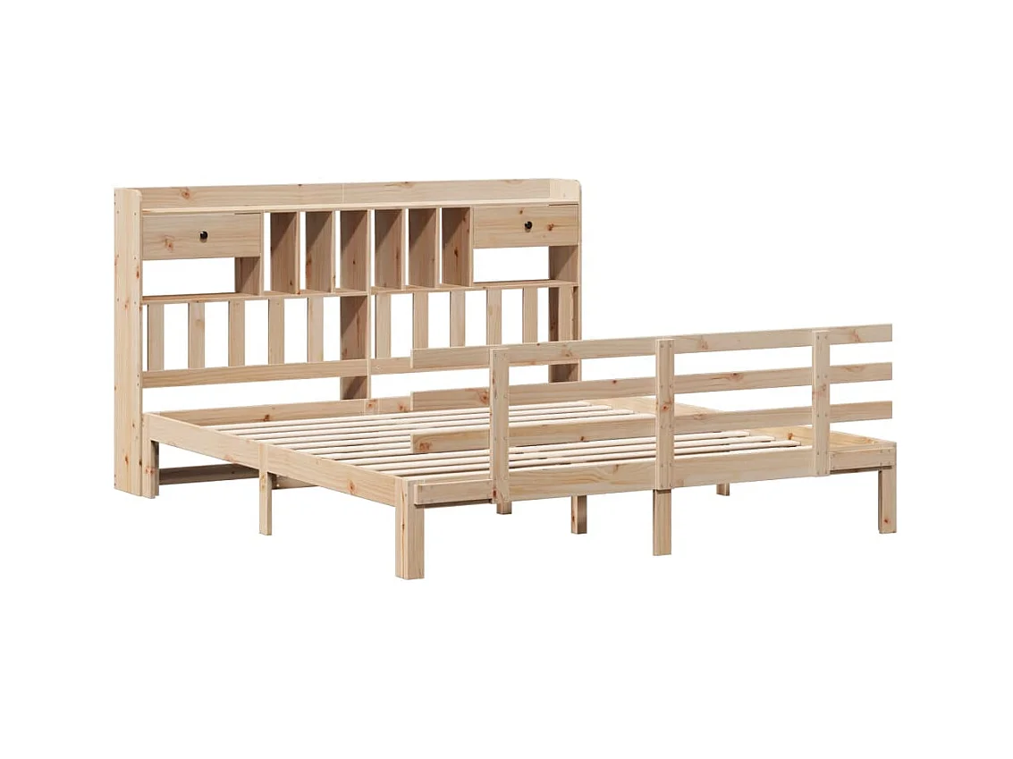 Bibliotheekbed zonder matras 180x200 cm massief grenenhout