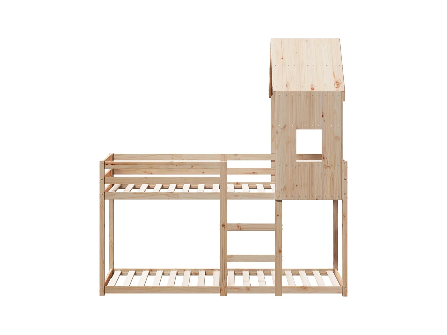 Stapelbed zonder matras 90x200 cm massief grenenhout