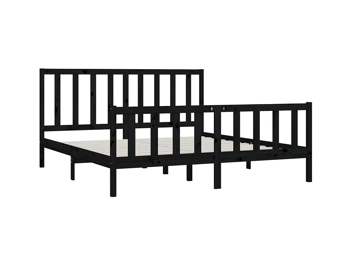 Struttura letto senza materasso nero 200x200 cm in legno massello