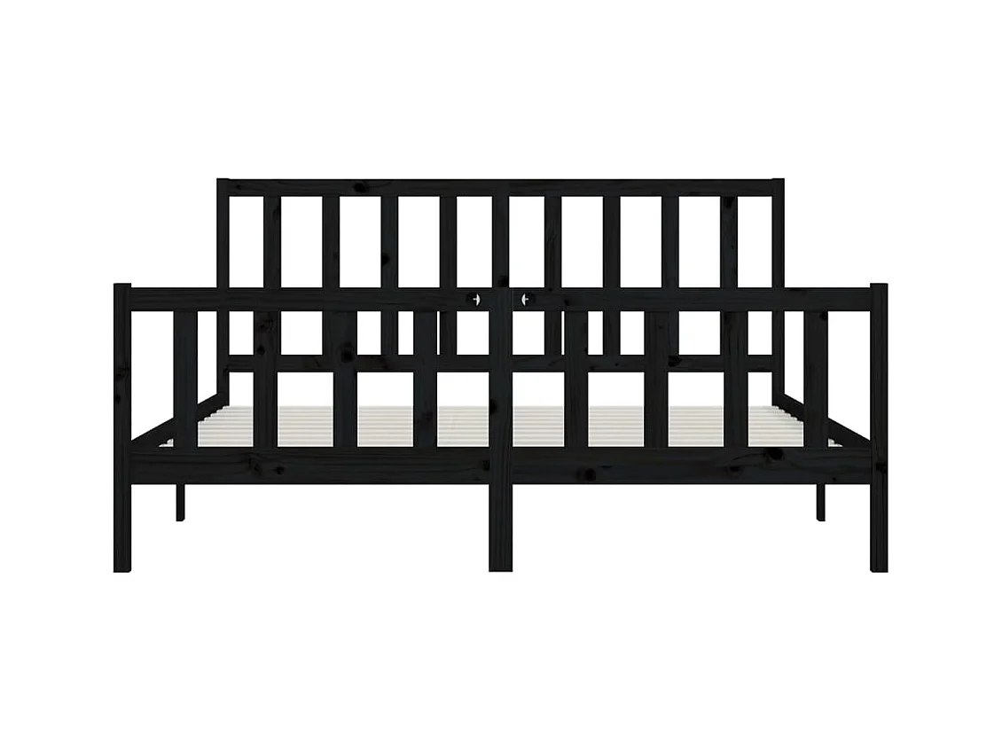 Struttura letto senza materasso nero 200x200 cm in legno massello