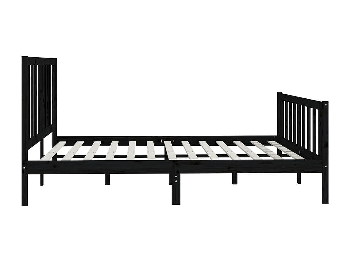 Struttura letto senza materasso nero 200x200 cm in legno massello