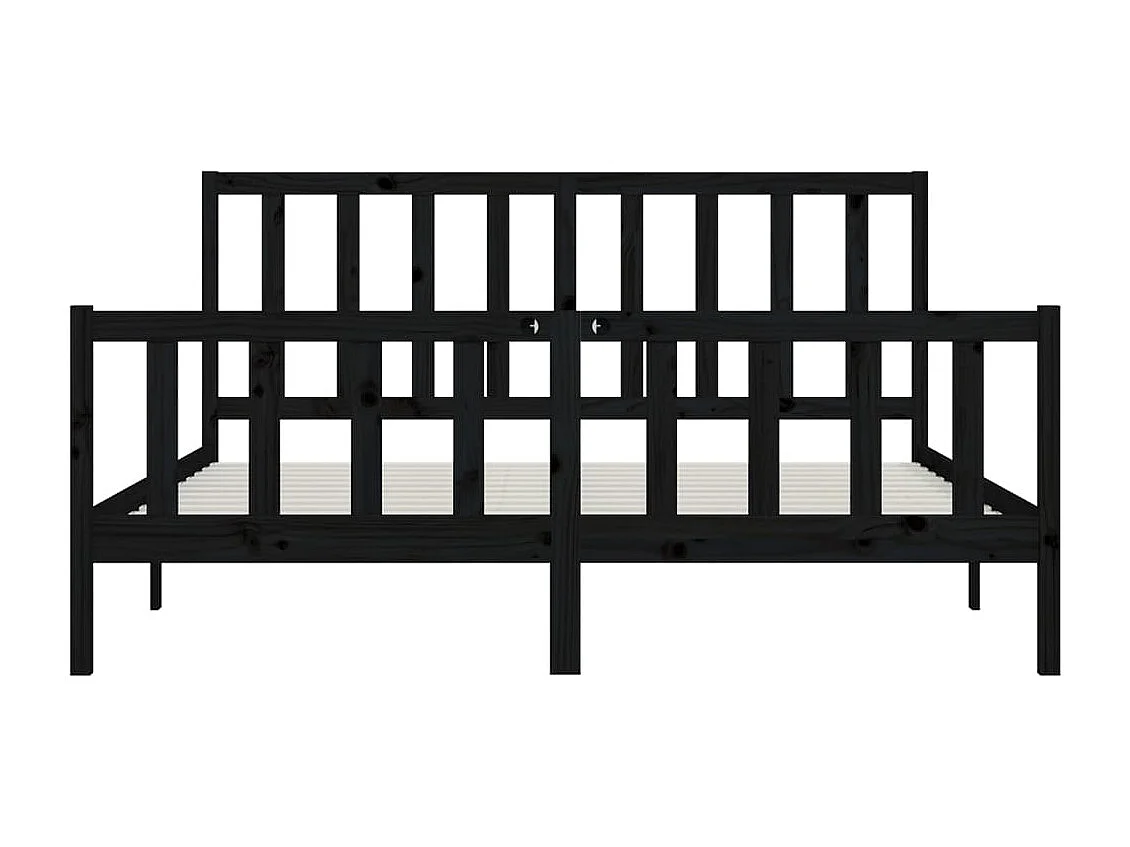 Struttura letto senza materasso nero 200x200 cm in legno massello