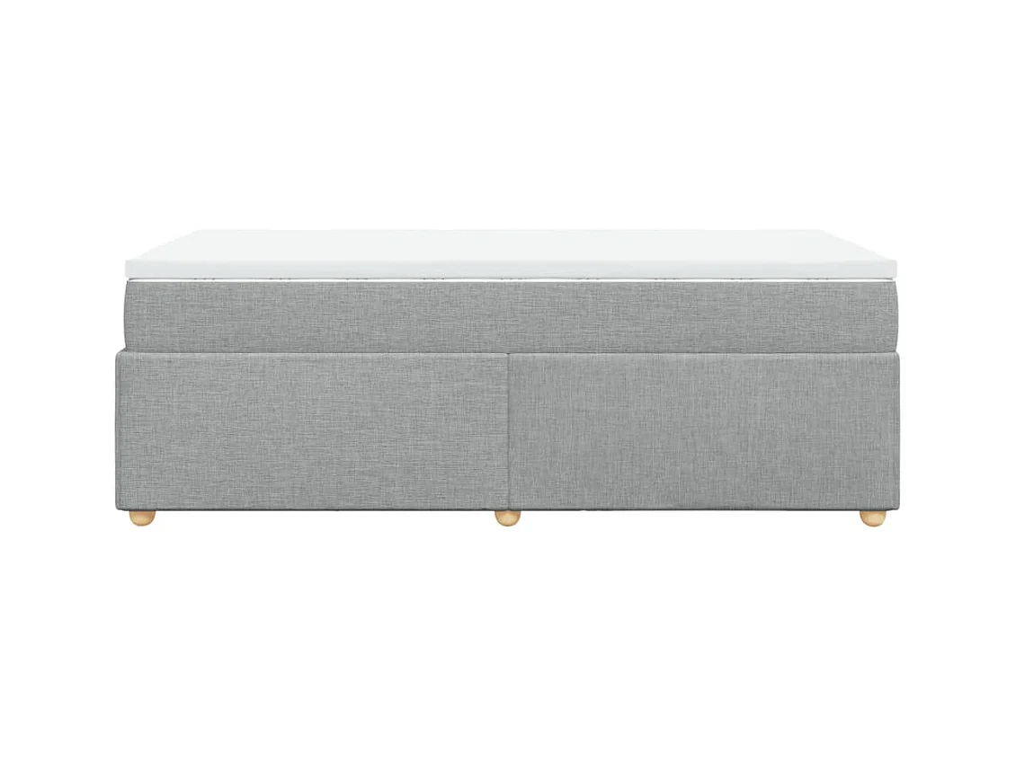 Lattenbodem en matras Lichtgrijs 90x190 cm Stof