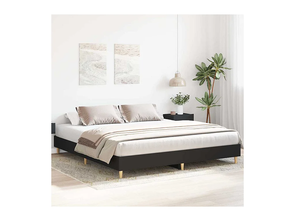 Bedframe zonder matras zwart 200x200 cm bewerkt hout