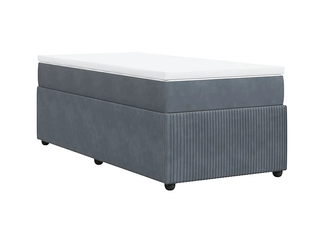 Somier de láminas y colchón Terciopelo Gris Oscuro 80x200 cm