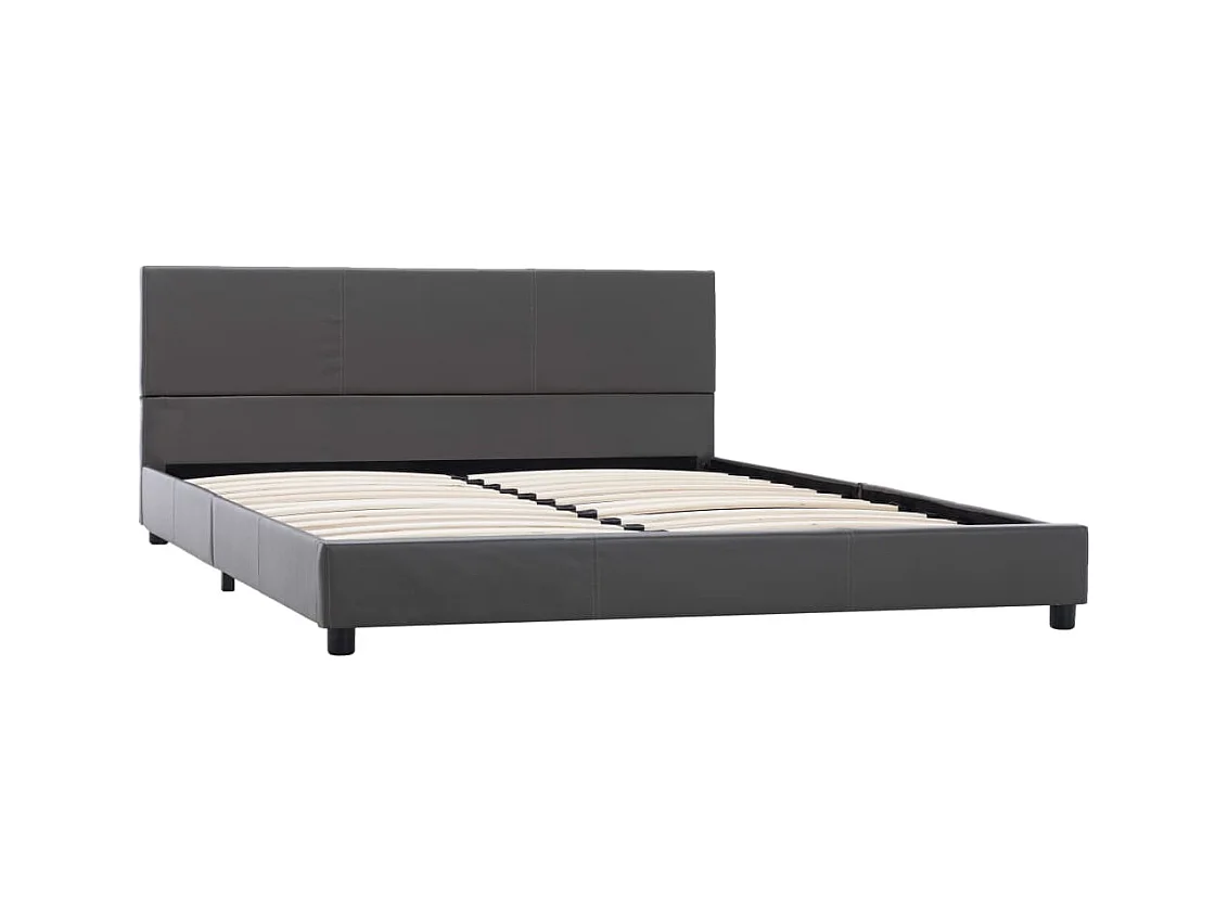 Bedframe zonder matras grijs imitatieleer 140x200 cm
