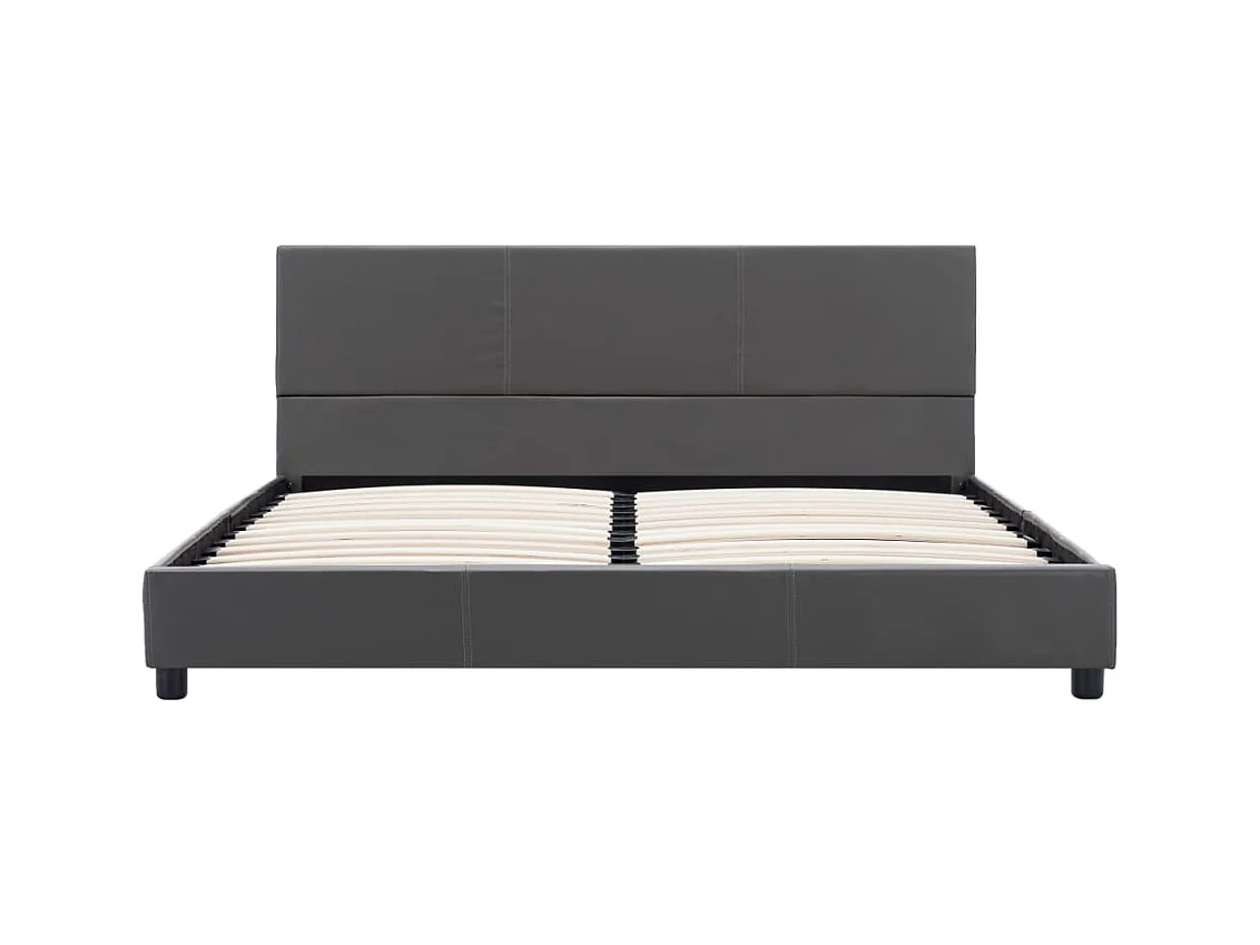 Bedframe zonder matras grijs imitatieleer 140x200 cm