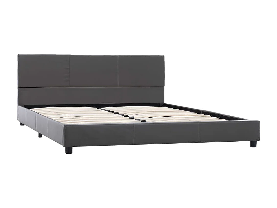 Cadre de lit sans matelas gris similicuir 140x200 cm
