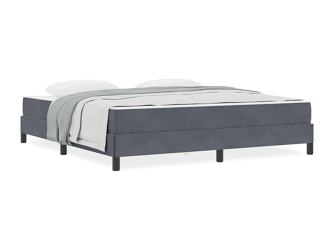 Boxspringbett mit Matratze Dunkelgrau 180 x 200 cm Samt